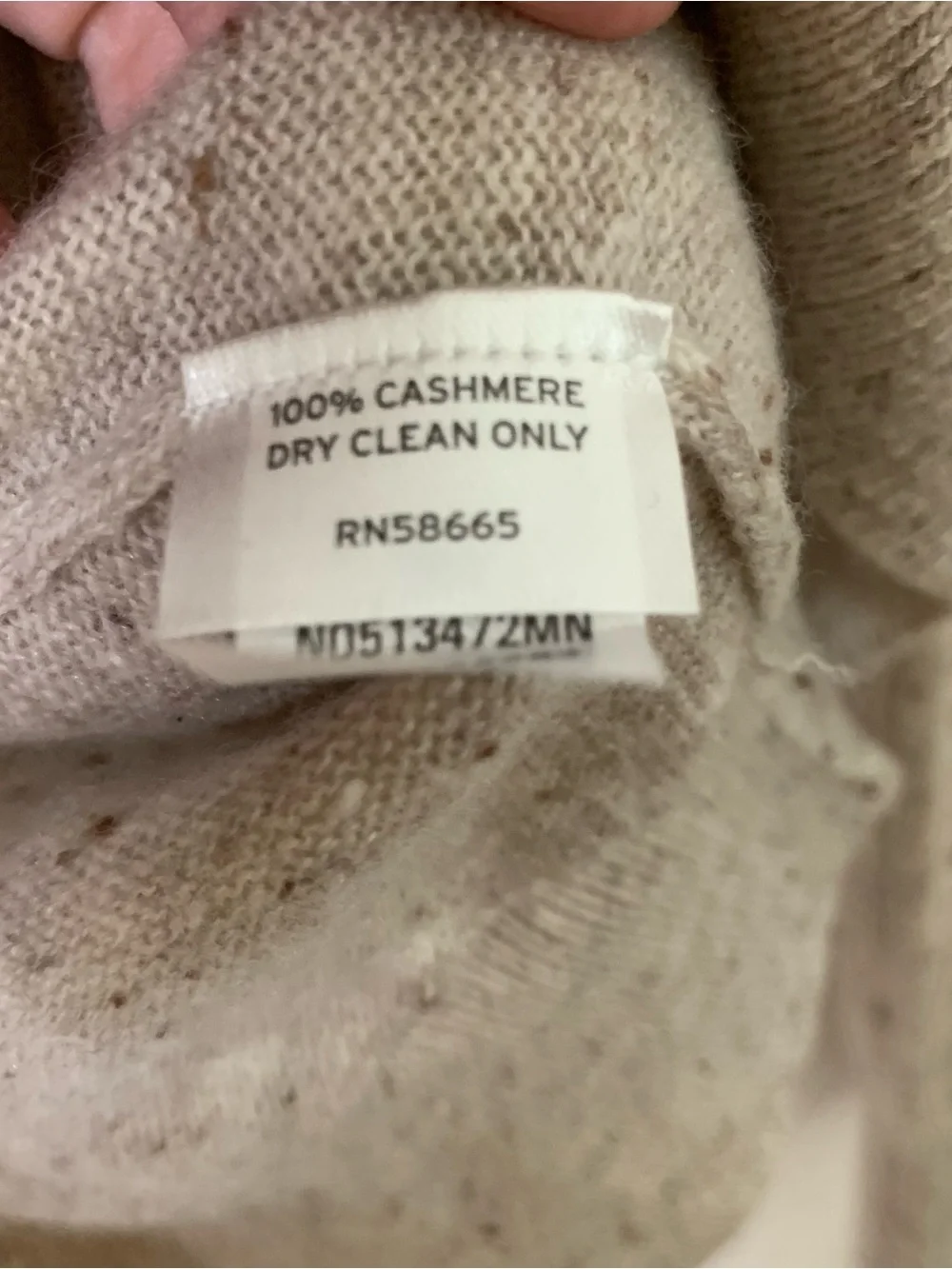 Nordstrom Mens 100% cashmere oatmeal donegal 1/4 zip up sweater L NWT